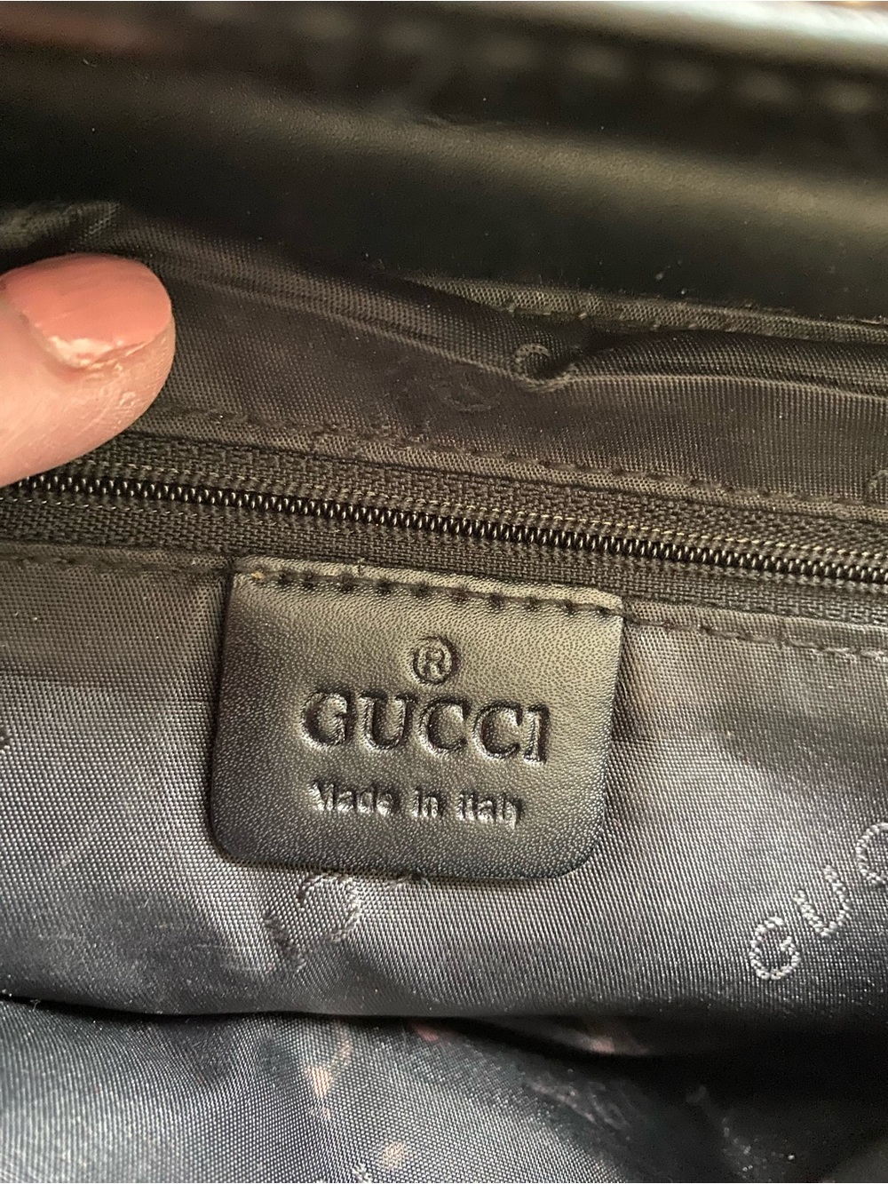 Gucci Beige/Brown GG Canvas Shoulder Bag with Black Leather Trim - Picture 7 of 14